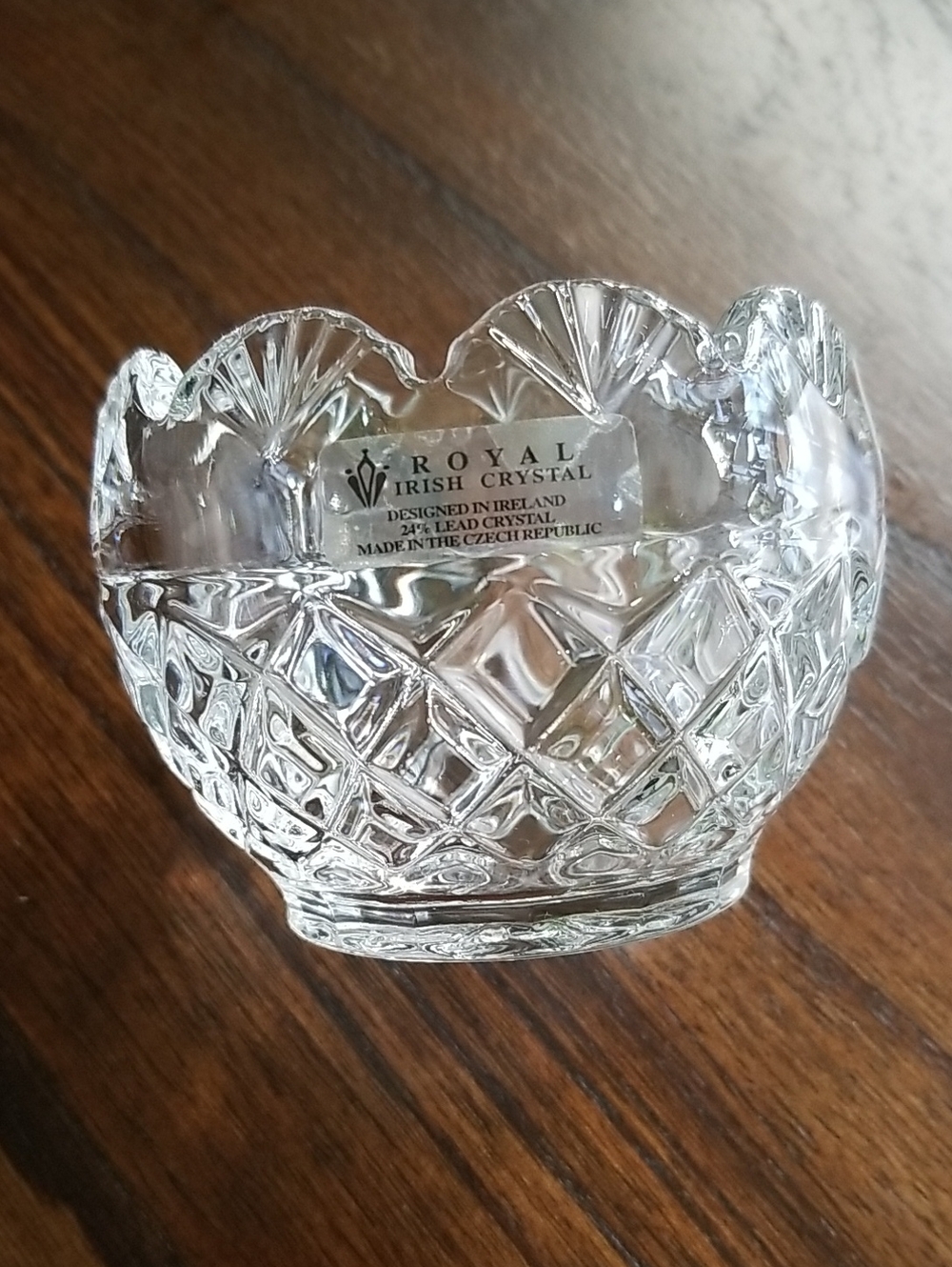 Royal Irish Scalloped Cut Crystal Candle Holder/bowl